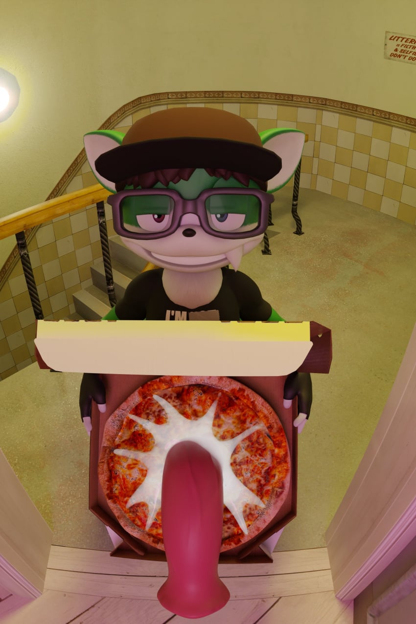 3d 3d_(artwork) absurd_res animal_genitalia animal_penis anthro baseball_cap bodily_fluids box canid canine canis chihuahua clothing container cum delivery_(commerce) digital_media_(artwork) domestic_dog equine_genitalia equine_penis fan_character fingerless_gloves first_person_view food food_delivery food_fetish food_play gaia genital_fluids genitals gloves half-closed_eyes handwear hat headgear headwear heterochromia hi_res kirby_animatez looking_at_viewer male mammal narrowed_eyes penis pizza pizza_box pizza_delivery sega shirt smile smiling_at_viewer smug_grin solo sonic_(series) sonic_the_hedgehog_(series) t-shirt topwear toy_dog vincent_(onyxsplash)