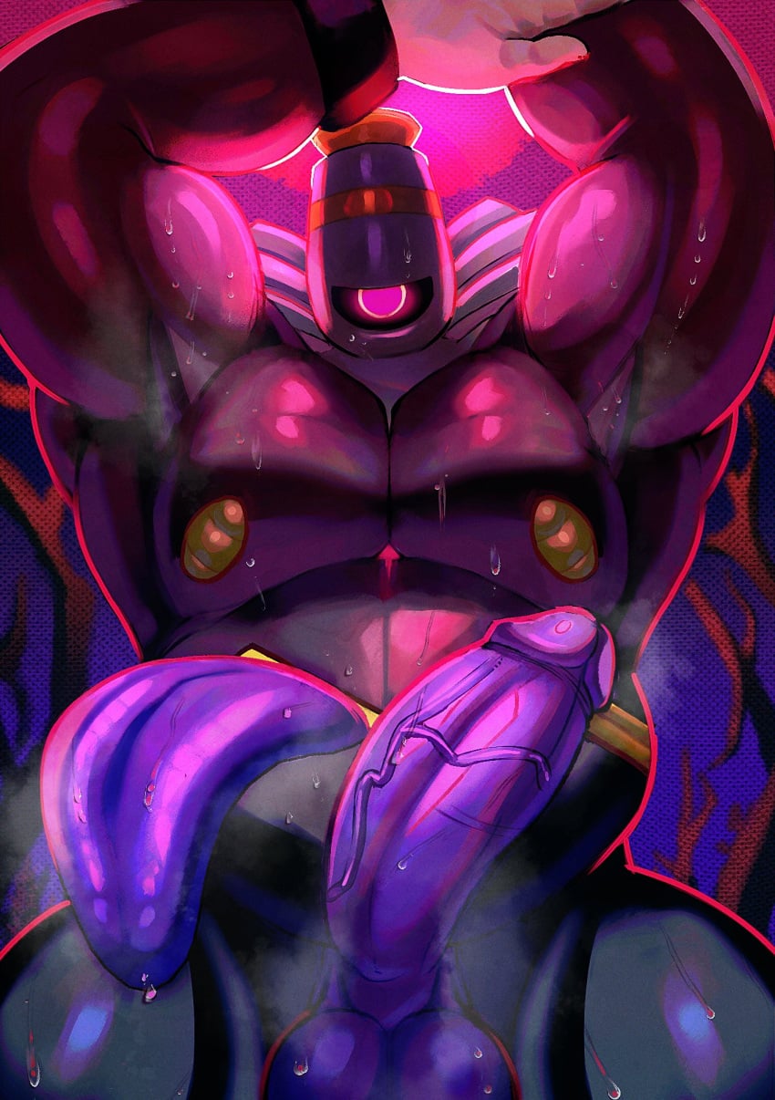 1_eye 2026 anthro anthrofied balls belly belly_mouth biceps big_balls big_muscles big_pecs big_penis bodily_fluids breath digital_drawing_(artwork) digital_media_(artwork) dusknoir erection erosterone fingers generation_4_pokemon genitals ghost glans glowing glowing_eyes hands_above_head hi_res huge_muscles huge_penis humanoid humanoid_genitalia humanoid_hands humanoid_penis licking male moon musclegut muscular muscular_male muscular_thighs night nintendo nipples oral outside overweight overweight_humanoid pecs penile penis penis_lick plant pokemon pokemon_(species) purple_glans purple_tongue raised_arm red_moon saliva saliva_on_tongue sex solo spirit sweat sweaty_body sweaty_genitalia tongue tongue_out tree