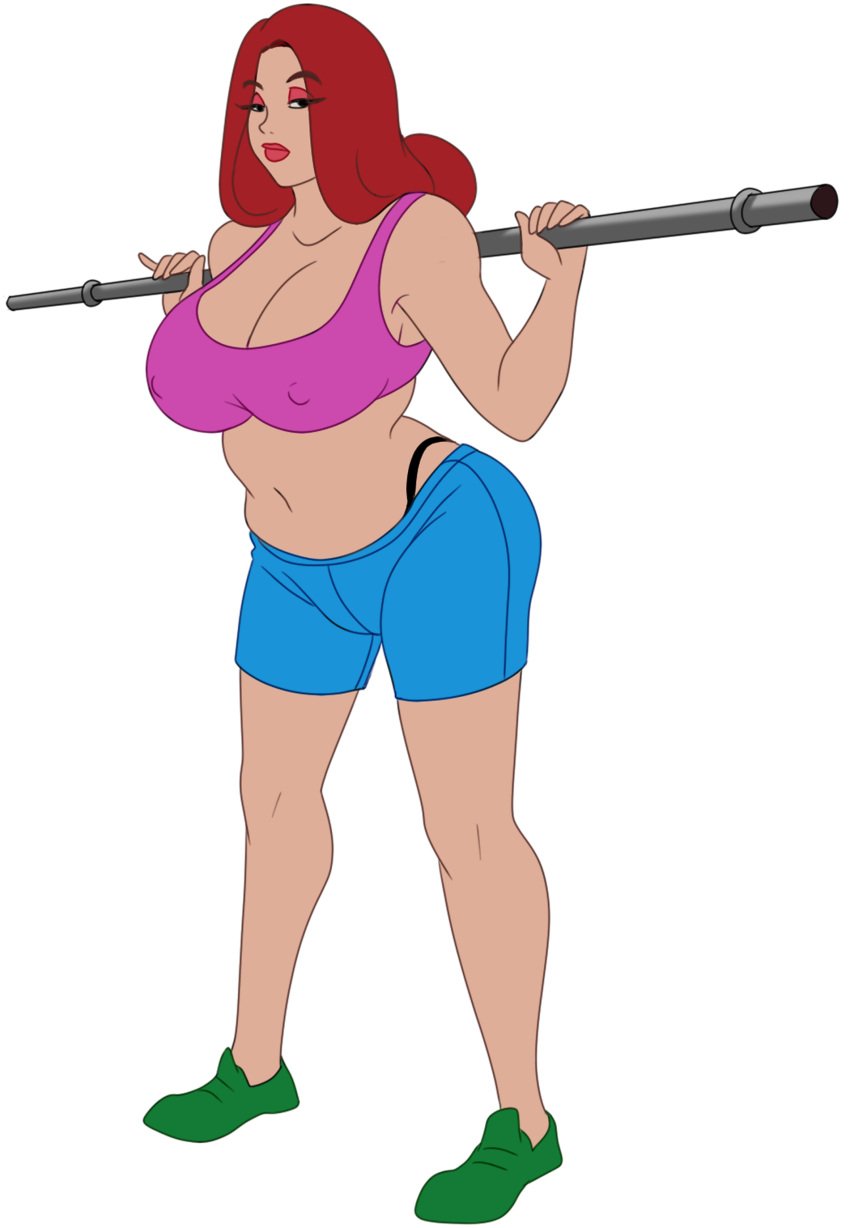 big_breasts discreenvision erica_(discreenvision) game_cg gym_clothes inusen milf milf_boom red_hair tagme