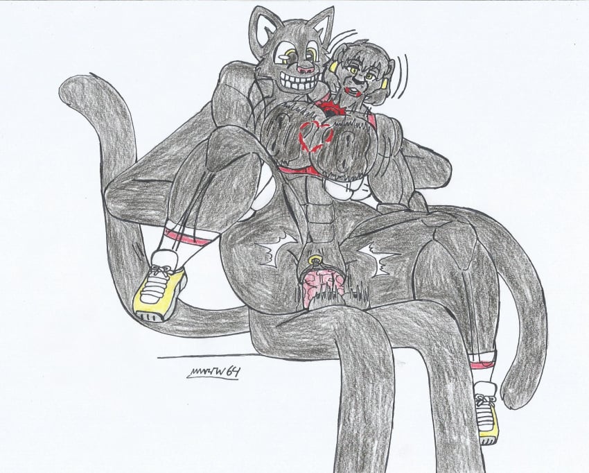 anthro big_breasts big_hips big_penis black_body black_fur black_hair black_nipples black_pussy blood blood_painting bouncing_breasts bouncing_testicles cartoon_cat corpse corpse_fuck dead_eyes demon_cat earrings empty_eyes female_death furry guro hole_in_chest male/female marlon64 muscular_anthro muscular_female naked_female naked_shirt naked_with_shoes_on necrophilia panther_girl pantherine_humanoid pierced_pussy pussy_noir red_penis reverse_cowgirl_position shirt_down short_hair snuff traditional_drawing_(artwork) vaginal_penetration white_background