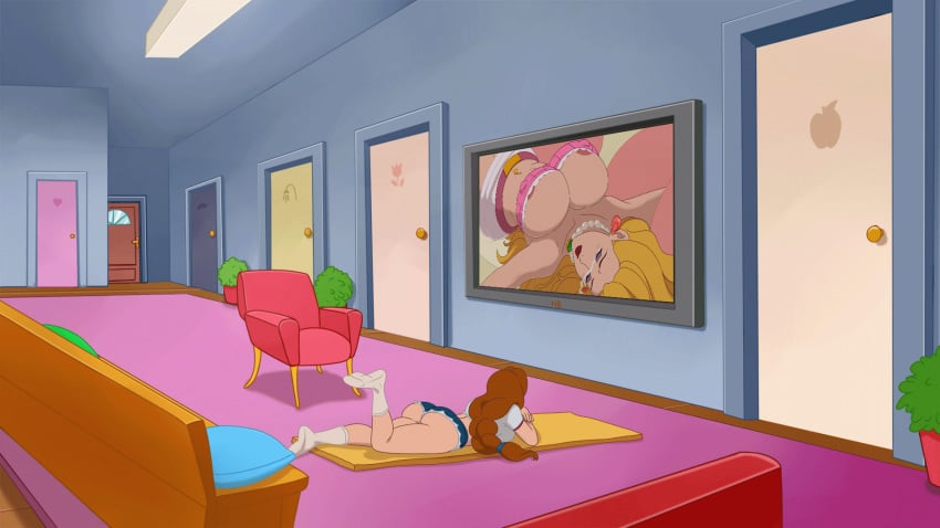 animated big_ass big_breasts brown_hair discreenvision game_cg inusen massage milf_boom tagme the_secret_of_the_house