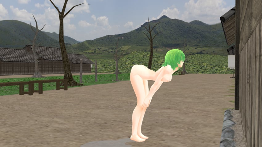 3d 3d_(artwork) ass ass_focus cornertime embarrassed_nude_female enf humiliation mikumikudance mmd nude_in_public punishment touhou touhou_project yuuka_kazami