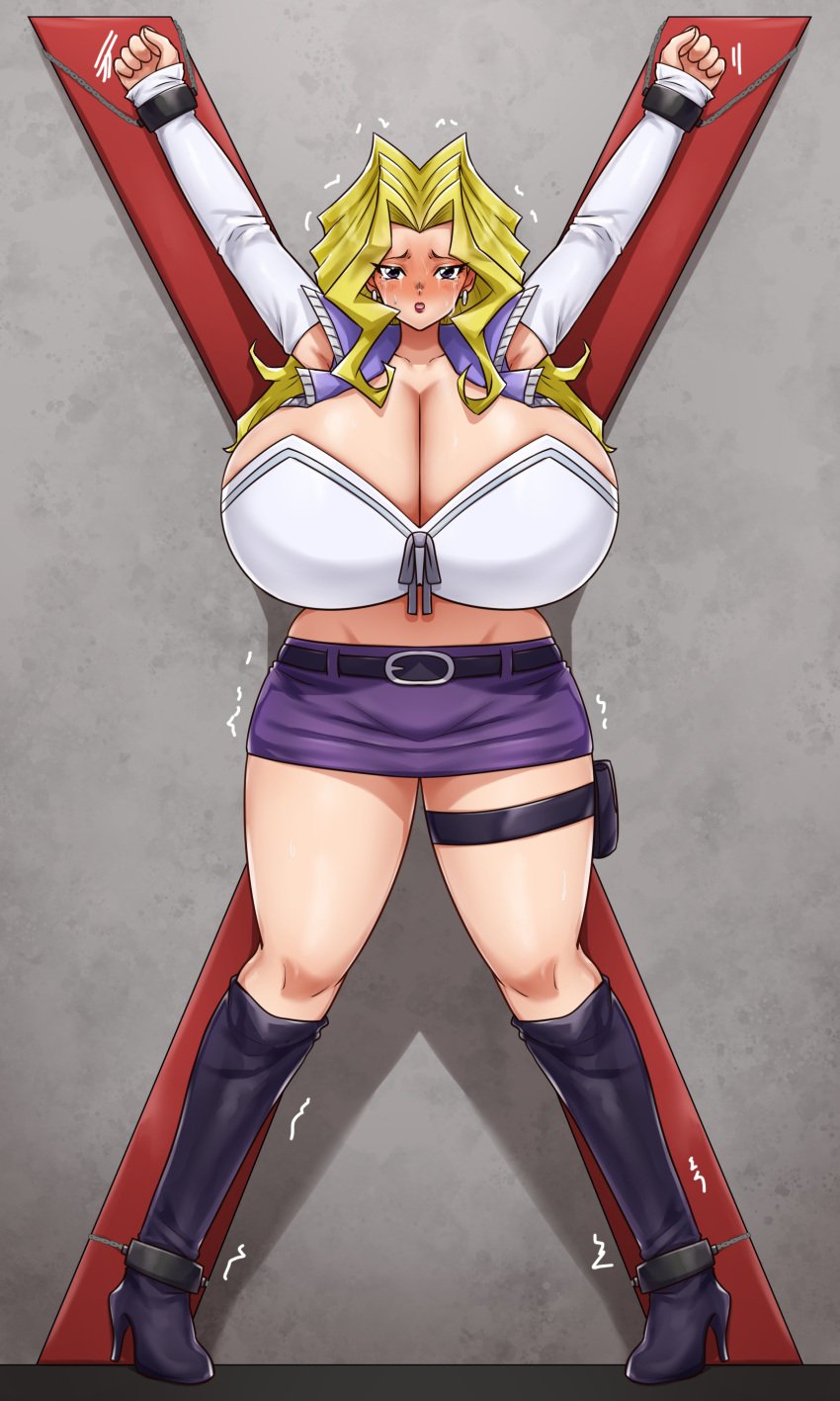 1girls armpits big_breasts big_thighs blush breasts busty chained cleavage female female_only giant_breasts gigantic_breasts ham121ham huge_breasts huge_thighs large_breasts large_thighs mai_valentine massive_breasts thick_thighs thighs yu-gi-oh!