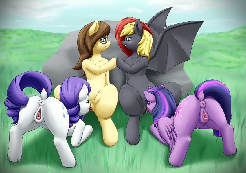 broken_melody(gefauz) cinder_shade cunnilingus equine eyewear female feral foursome friendship_is_magic gefauz glasses group group_sex horse mammal my_little_pony oral pony rarity_(mlp) sex twilight_sparkle_(mlp) vaginal_penetration yuri