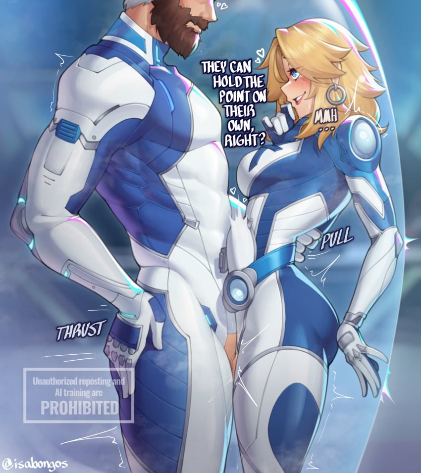 1boy 1girls 2025 2d 2d_(artwork) blonde_female blonde_hair blue_eyes bodysuit canon_couple dialogue english english_dialogue english_text female female_penetrated high_resolution highres husband_and_wife invisible_woman invisible_woman_(marvel_rivals) isabongos male male/female male_penetrating male_penetrating_female married_couple marvel marvel_comics marvel_rivals netease_games onomatopoeia reed_richards sue_richards sue_storm text