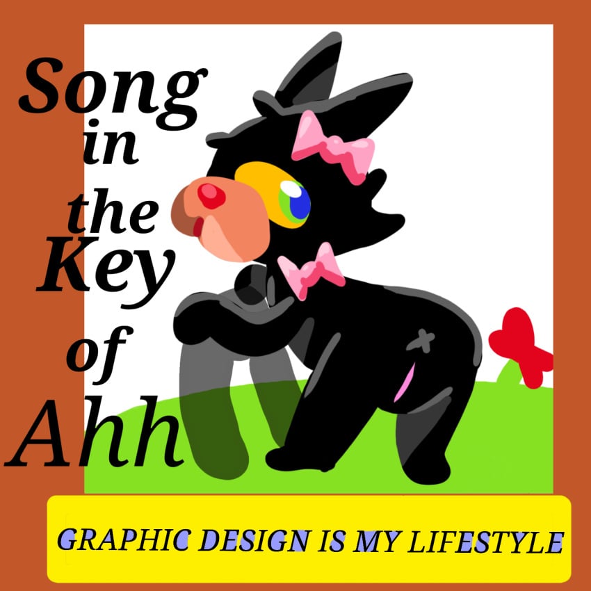 2025 album_cover anonymous_artist anthro anus ass black_body black_fur bow_ribbon cover domestic_cat felid feline felis female fur genitals hi_res mammal presenting presenting_hindquarters pussy solo songs_in_the_key_of_z text x_anus yellow_sclera