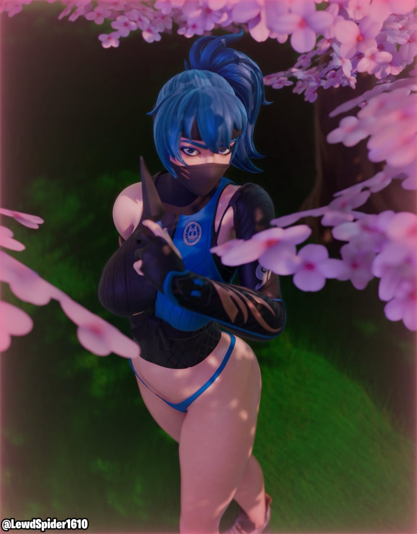 1female 1girls 3d bare_legs blue_eyes blue_hair blue_nail_polish blue_nails elbow_glove epic_games female female female_only fortnite fortnite:_battle_royale headband holding_object hope_(fortnite) lewdspider lewdspider1610 light-skinned_female light_skin looking_at_viewer mask masked masked_female nail_polish no_pants painted_nails panties ponytail shadow_blade_hope_(fortnite) solo solo_female standing tagme