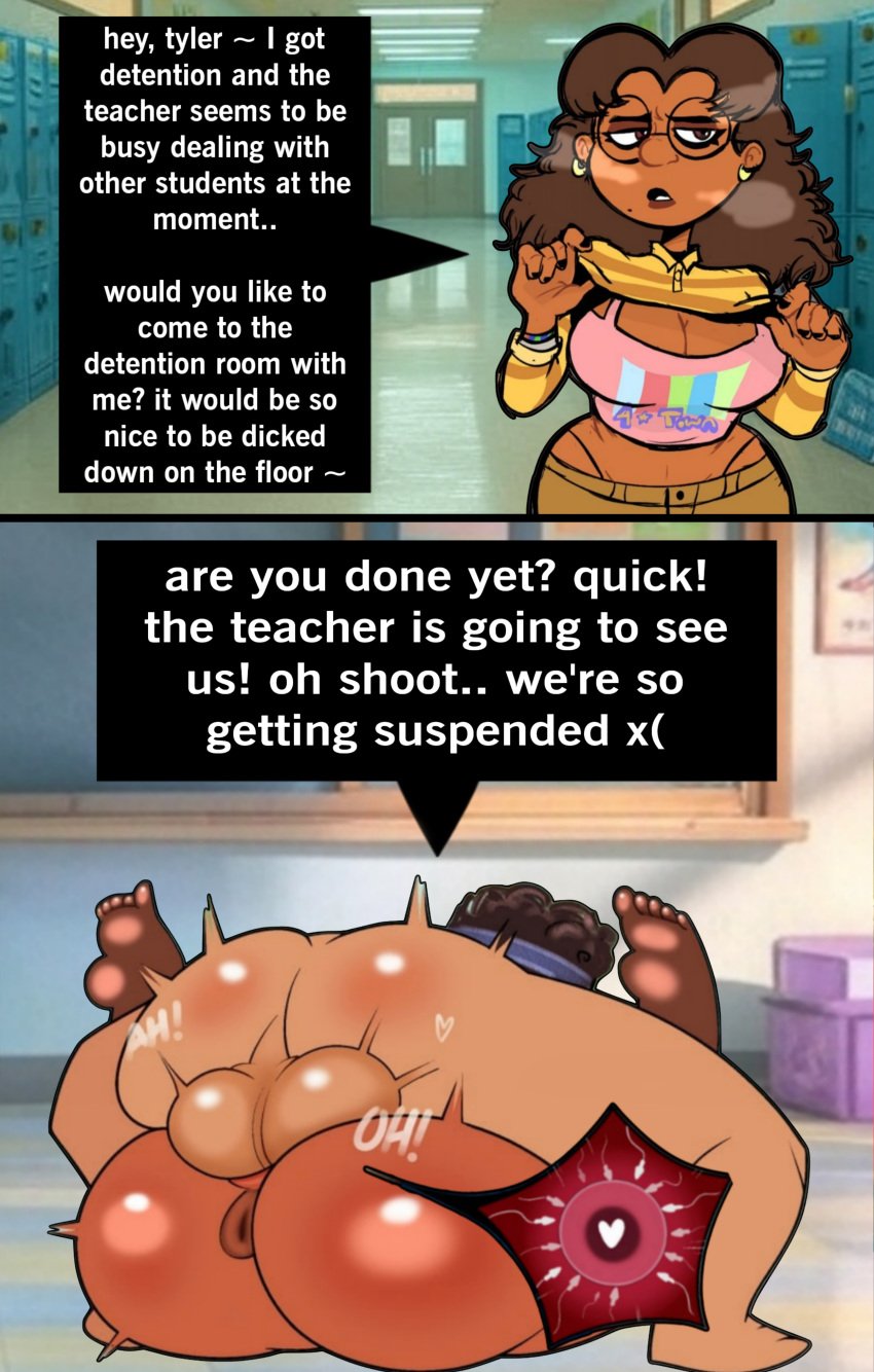 aged_up balls_deep bubble_butt bully bullying caught_in_the_act clothed clothed_female comic comic_strip detention disney english_text eyeshadow glasses impregnation indian instantnudeles mating_press nerdy_female pixar priya_mangal puffy_anus rebelrock school tan_skin teenager testicles text third-party_edit turning_red