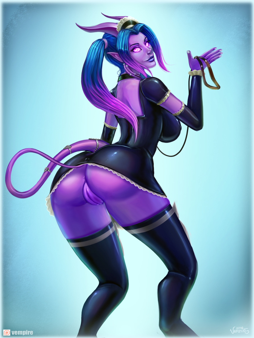 2016 blue_hair breasts draenei female kichi_(warcraft) tagme vempire warcraft world_of_warcraft