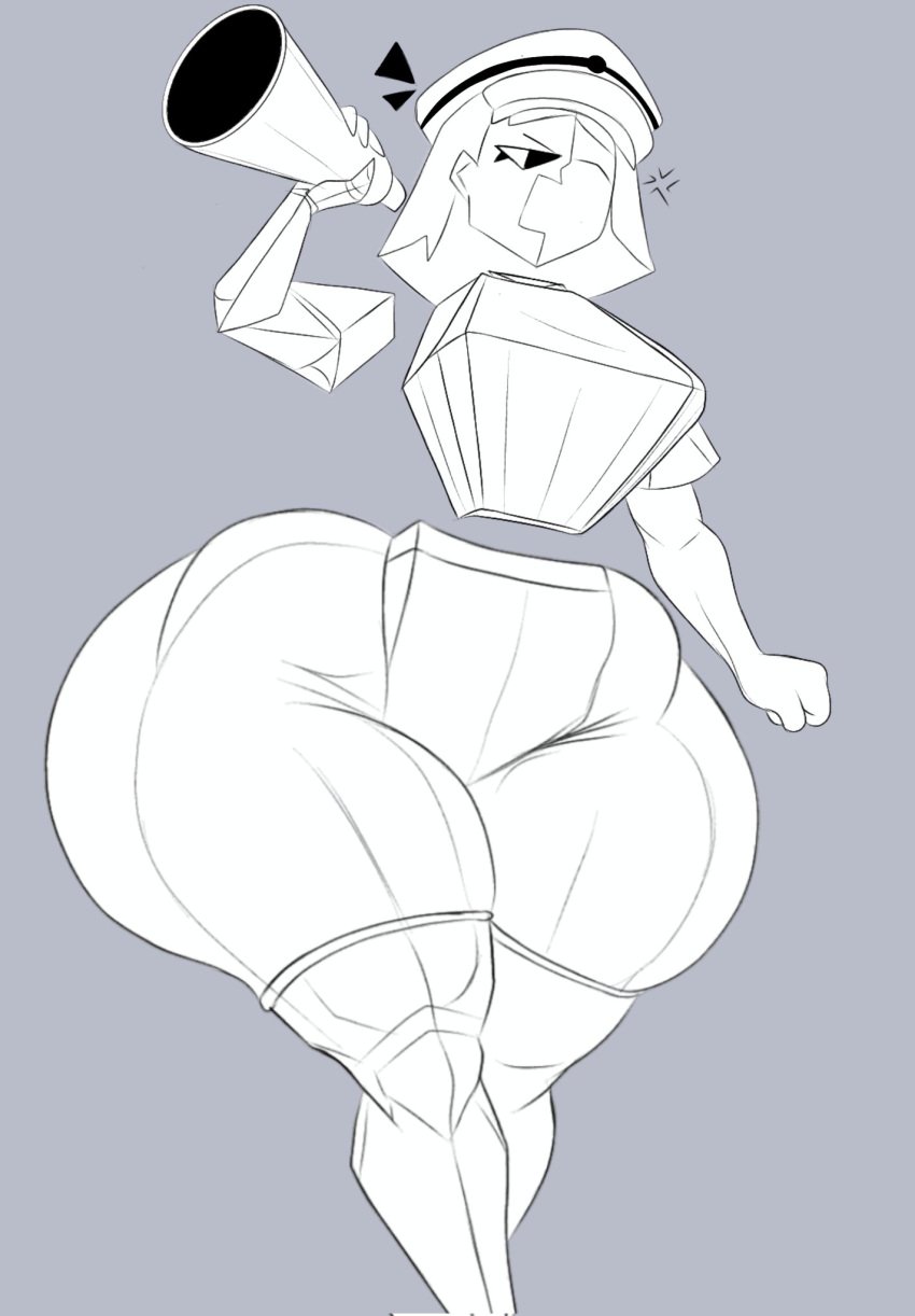 1girls curvy ena ena_(series) huge_ass huge_breasts monochrome senior_garabato tagme