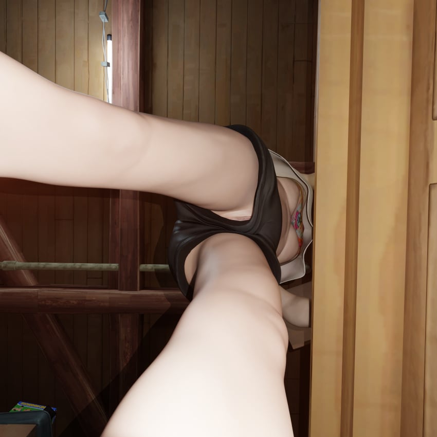 3d accidental_exposure blender braless breasts from_below life_is_strange loose_clothes max_caulfield nipple_slip nipples no_bra no_panties pussy pussy_lips pussy_peek shirt shorts shorts_aside small_breasts unintentional_exposure upshirt upshorts