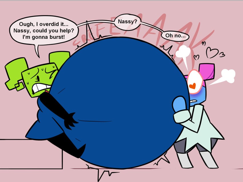 about_to_burst awesomesir belly_expansion colored female hyper_belly inflation mario_(series) mimi_(super_paper_mario) nastasia stuffed_belly super_paper_mario tagme