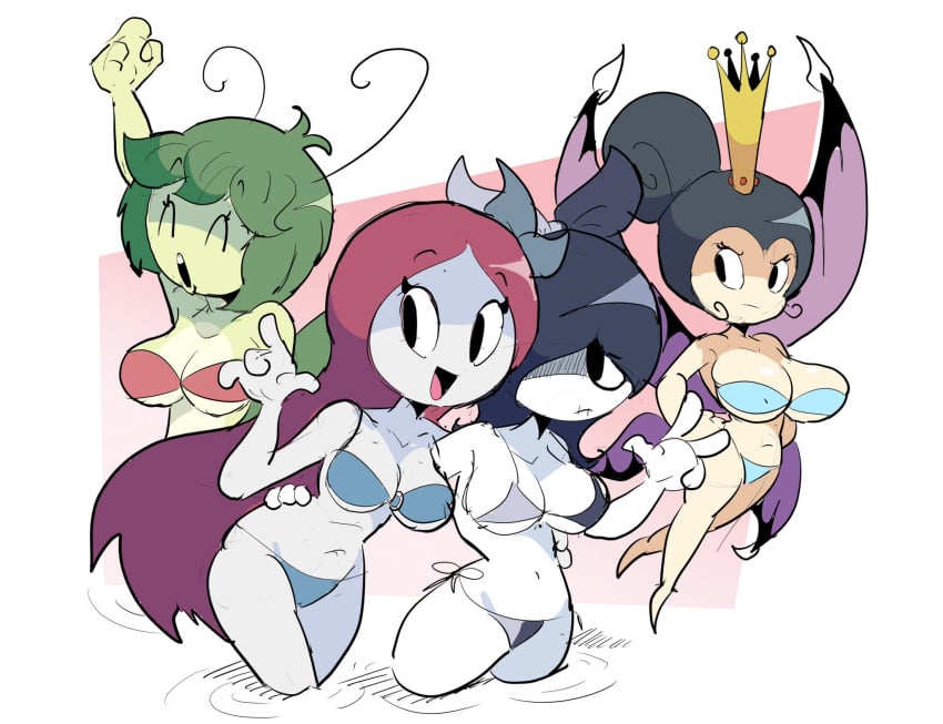 big_ass big_breasts big_butt big_thighs big_titties bikini black_hair clothing curvaceous curvaceous_female curvaceous_figure curvy curvy_figure curvy_hips female female_focus female_only glasses green_hair green_skin loggofrog long_hair looking_at_viewer original original_character princess red_hair short_hair white_hair white_skin wings