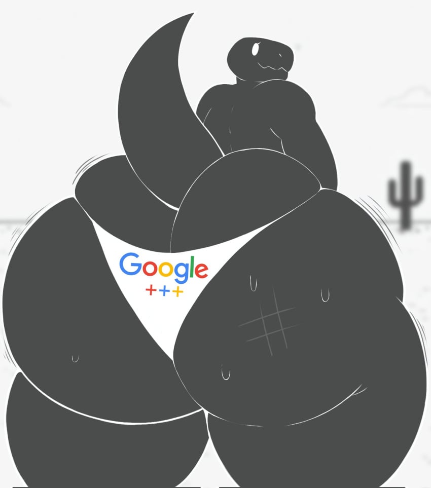 ambiguous_gender ass ass_cleavage big_ass big_butt bubble_ass bubble_butt butt_crack dinosaur_(google_chrome) google looking_at_viewer videogamedunky