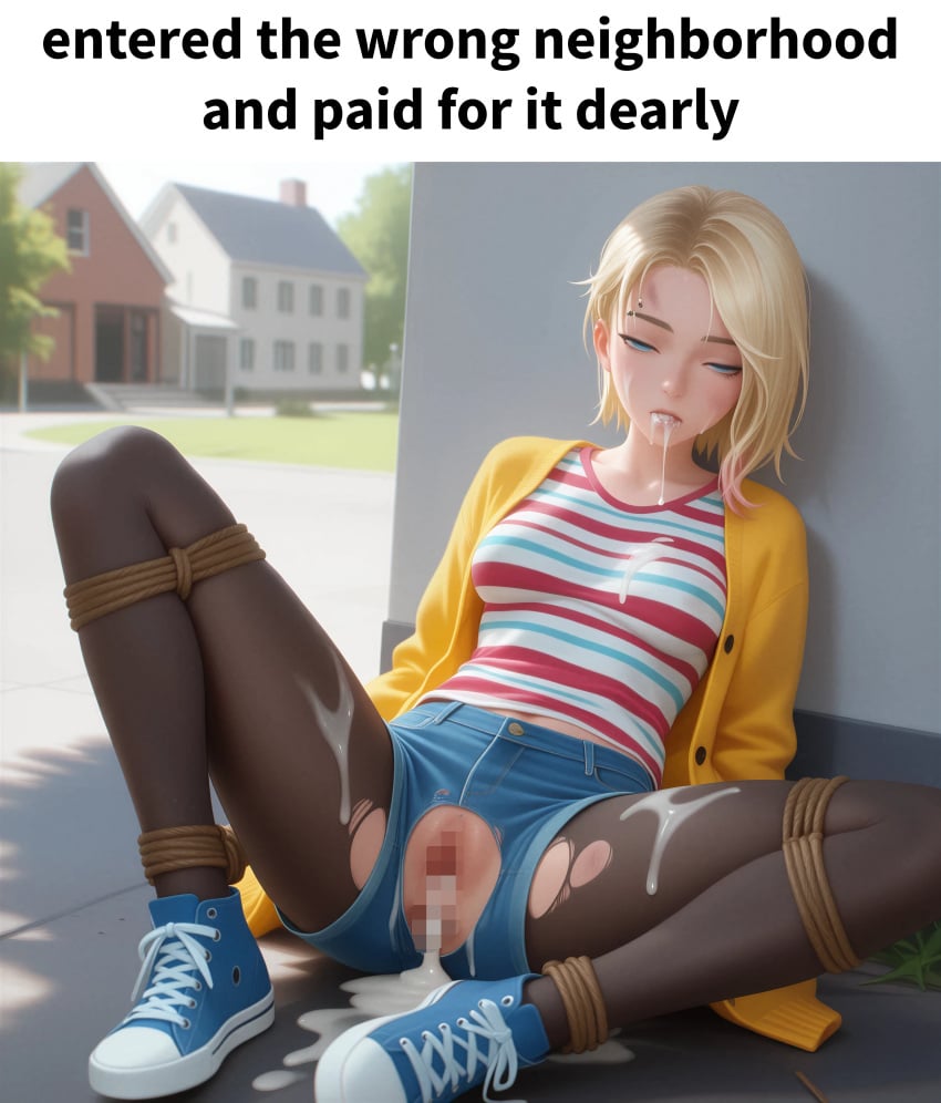 1girl 3d 3dcg after_anal after_fellatio after_oral after_rape after_sex after_vaginal ai_generated alaminbryce anime antagonist_with_protagonist arms_behind_back assault bad_end bdsm beaten bondage breed breeding_slave bukkake caption captured_heroine closed_eyes cruelty crying cum_string cumdrip cumshot damsel_in_distress defeat_rape defeat_sex defeated defeated_female defeated_heroine degradation degradation_text domination drugged_rape drugged_sex enemies_having_sex enslaved fanbox femsub forced forced_sex game_cg gangbang gangrape gwen_stacy hetero humiliated humiliation insult kidnapped leaning_back leaning_on_object leaning_to_the_side lifeless limp losing_fight loss_of_virginity lost_fight maledom messy mind_break molestation nature no_consent non-consensual on_ground original outdoors outside pain patreon public_humiliation public_sex punished punishment rapebait render restrained restrained_arms ripped_clothing ripped_stockings rope rope_bondage rough_sex ryona sad sadism sadistic sexual_assault sexual_harassment small_breasts soft_breasts spider-gwen spider-man_(series) spider-woman submissive tagme tape_bondage tape_gag taped_mouth text tied_hands tied_legs tied_up torn_clothes tough_girl unconscious upset used victorious_villain villain_dom villain_on_heroine violence worried