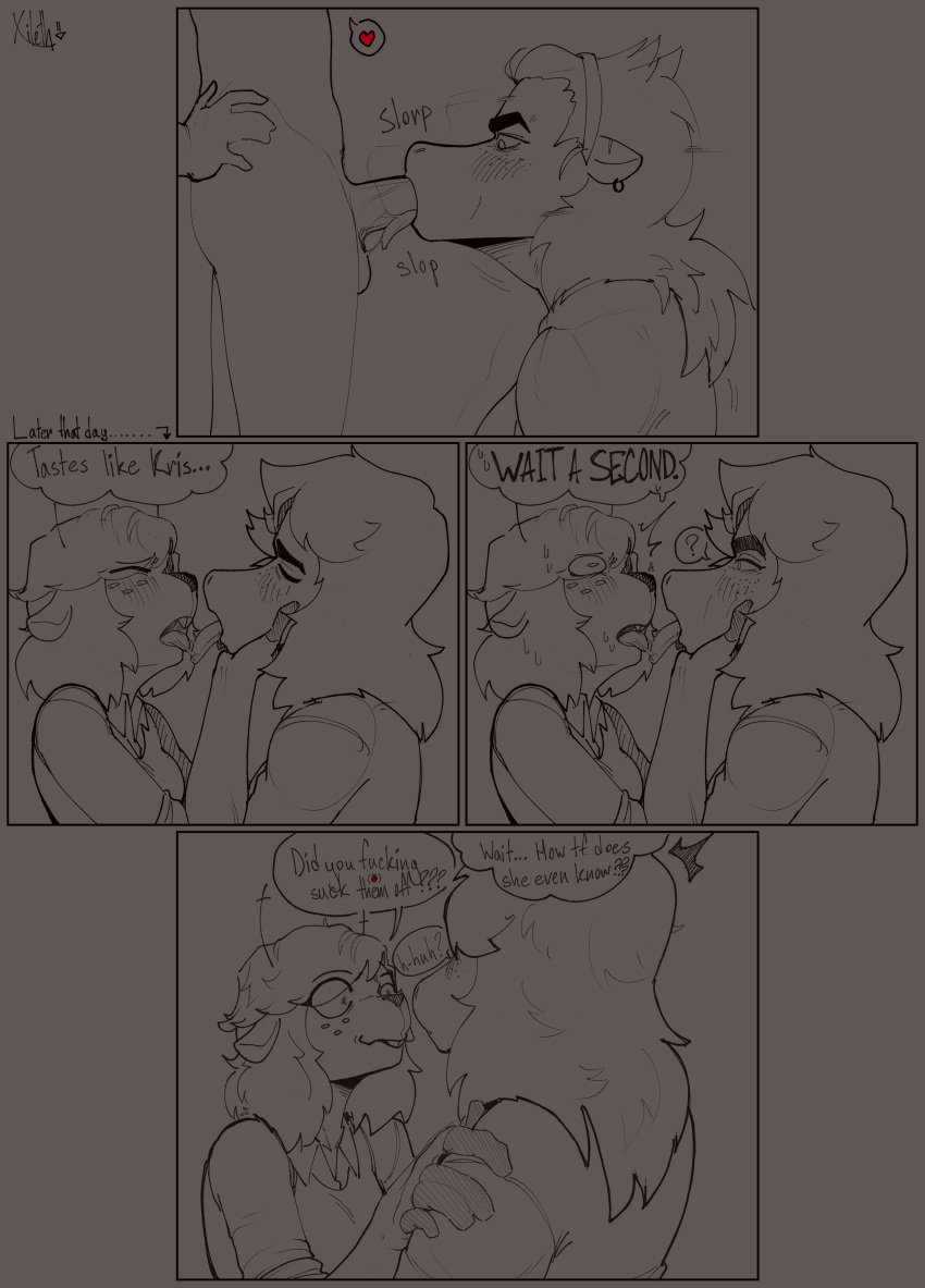1boy 2girls ? anthro bisexual_female blowjob cheating cheating_girlfriend clothed clothed_female clothed_female_nude_male deltarune dialogue doodle english english_dialogue english_text fellatio female female_anthro french_kiss french_kissing heart heart_symbol hi_res kris_(deltarune) lesbian_couple lesbian_kiss lesbian_with_male male male_human male_human/female_anthro naked_male no_color noelle_holiday nude_male orientation_play penis penis_in_mouth red_heart scalie sketch snout sucking sucking_penis susie_(deltarune) tagme tongue_to_tongue tongue_touching_another&#039;s_tongue undertale_(series) yuri zytkal