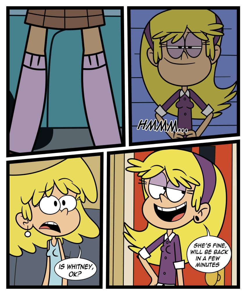 accurate_art_style blonde_hair carol_pingrey caught caught_in_the_act comic_page eyeshadow lies lori_loud lying nickelodeon nickelodeon_animation_studio no_sex smiling smirk smirking taki8hiro the_loud_house watching