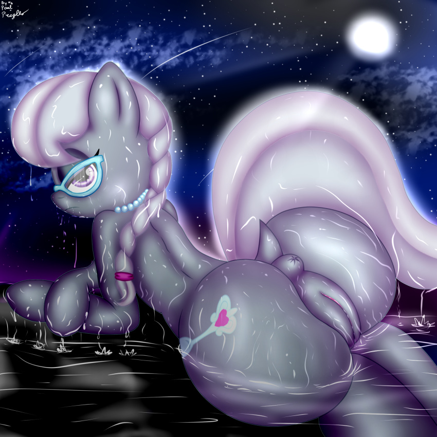 anus ass big_butt earth_pony equine female feral friendship_is_magic hi_res horse mammal my_little_pony paulpeopless pony pussy silver_spoon_(mlp) solo water wet