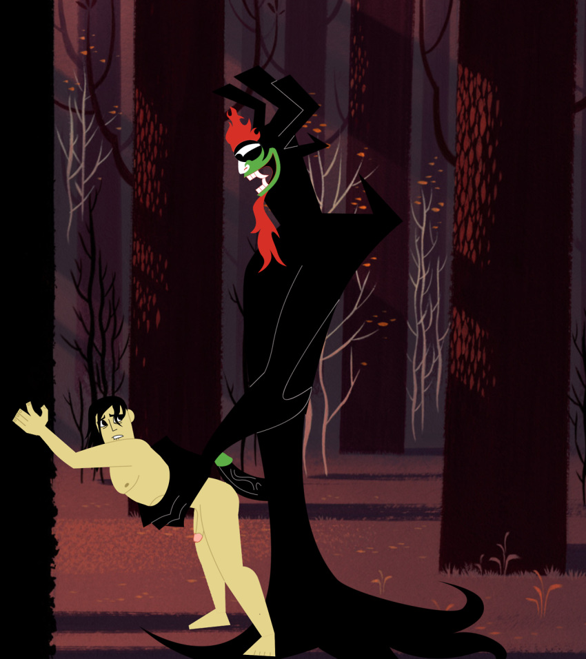 2boys aku demon gay human male male/male male_only penis samurai_jack samurai_jack_(character) size_difference the---witchmaker yaoi