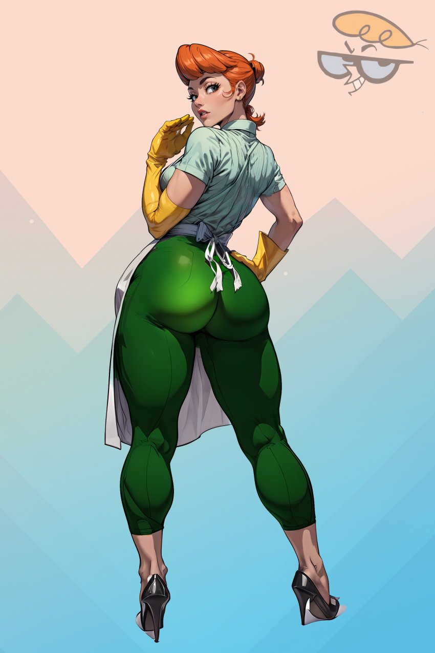 1female 1girls ai_generated apron ass big_ass big_breasts breasts dexter's_laboratory dexter's_mom female female_only mature_female milf mommy narrow_waist nerdddemon red_hair solo solo_female thick thick_ass thick_thighs thighs toned_stomach voluptuous voluptuous_female wide_hips