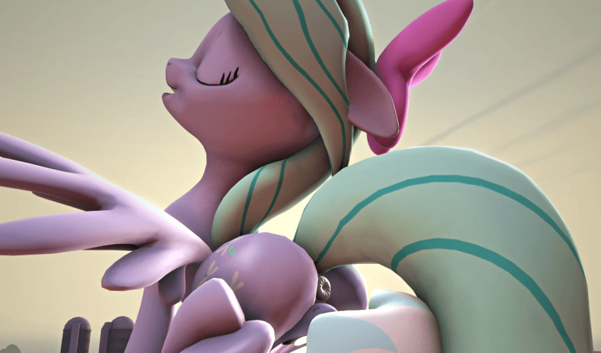 3d animated anus ass closed_eyes cunnilingus duo equine feral fishimira flitter_(mlp) friendship_is_magic hair_ribbon hairbow horse mammal my_little_pony oral pony ribbons sex source_filmmaker vaginal_penetration