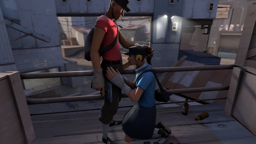 blowjob dick female femscout scout_(team_fortress_2) team_fortress_2 thighhighs