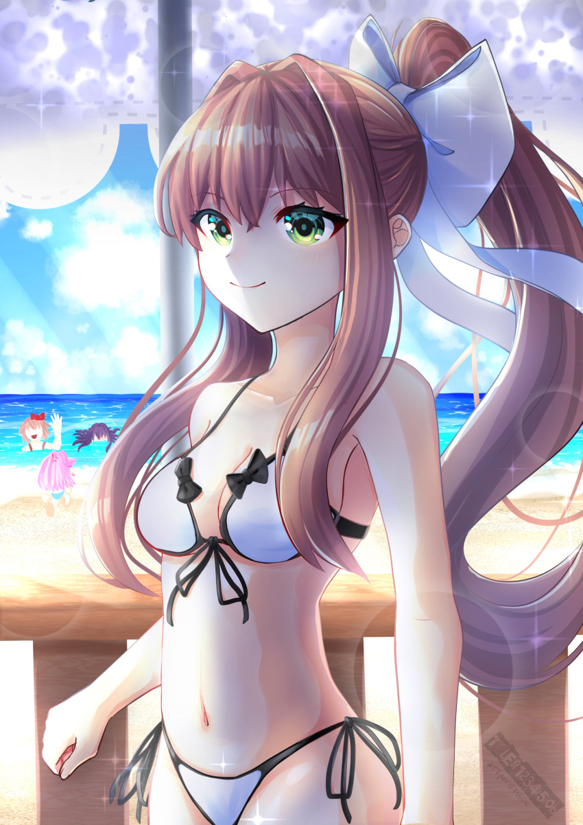 4girls alternate_costume breasts doki_doki_literature_club female female_only monika_(doki_doki_literature_club) multiple_girls natsuki_(doki_doki_literature_club) outdoors outside sayori_(doki_doki_literature_club) swimsuit ttyler1234506 tyler1234506 yuri_(doki_doki_literature_club)