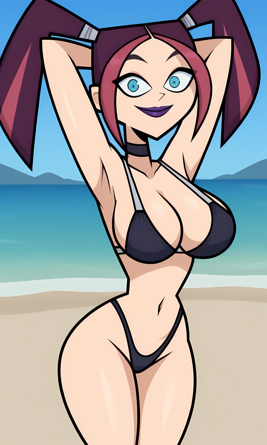 ai_generated bonnieaiart breasts female female_only looking_at_viewer nai_diffusion scary_girl_(tdi) solo stable_diffusion swimsuit tagme total_drama_island