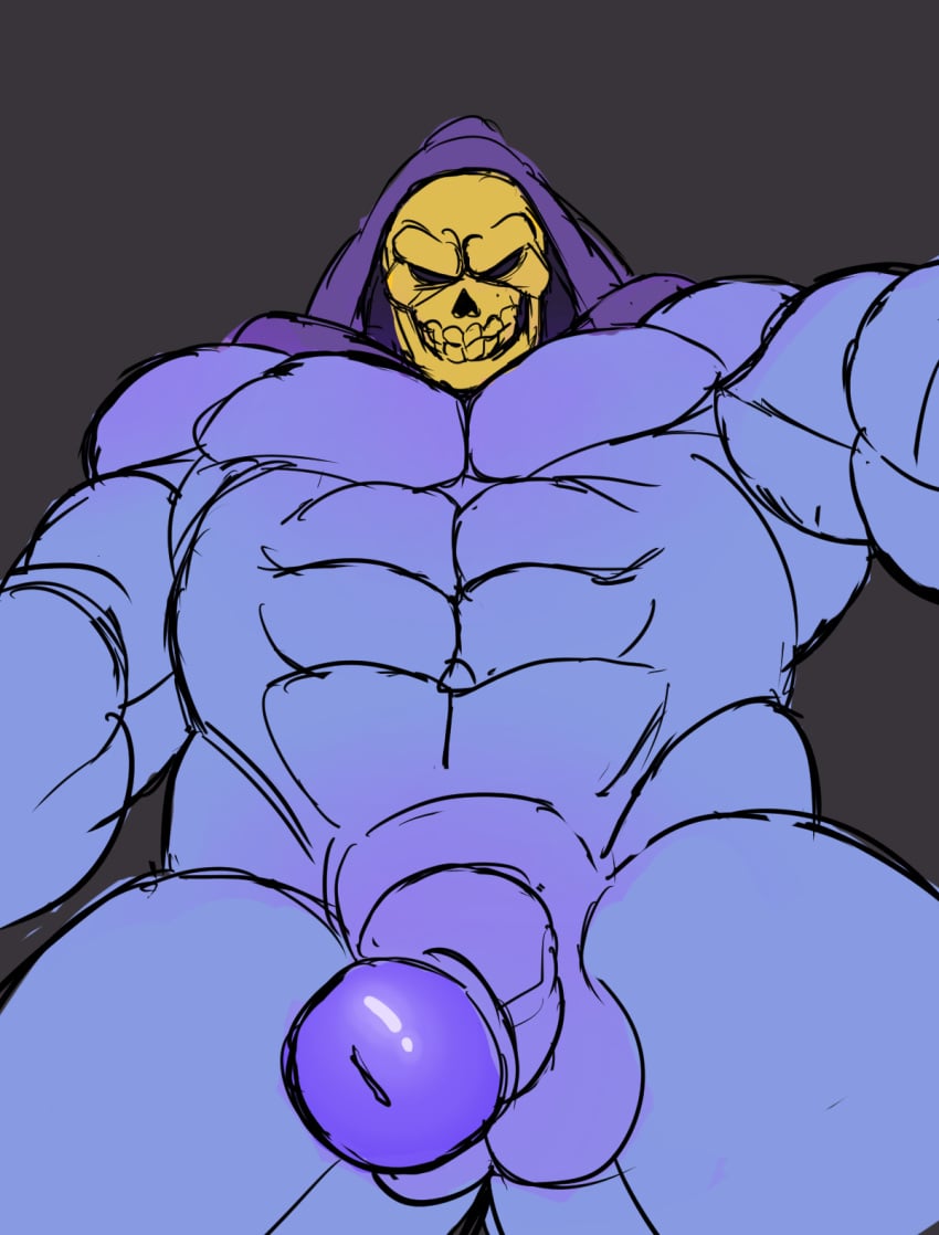 abs anesquared balls bara biceps big_balls big_penis erection male male_nipples male_only masters_of_the_universe muscular_male nipples nude pecs penis skeletor skull skull_head