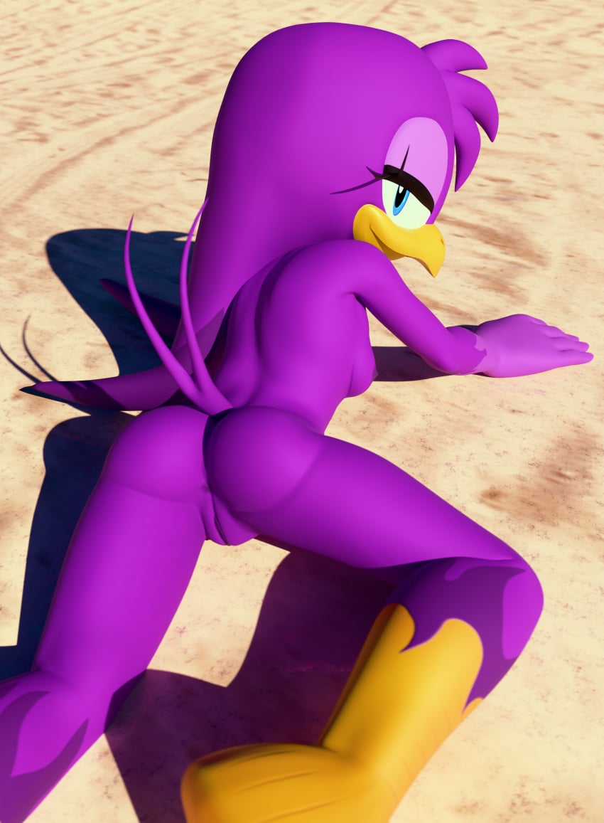 3d_(artwork) absurd_res anthro anus avian beach bird blender_(artwork) blender_cycles breasts dargotdruid digital_media_(artwork) female genitals hi_res hirundinid lying nipples nude on_front oscine passerine pussy sand sega solo sonic_(series) sonic_riders sonic_the_hedgehog_(series) swallow_(bird) tail wave_the_swallow