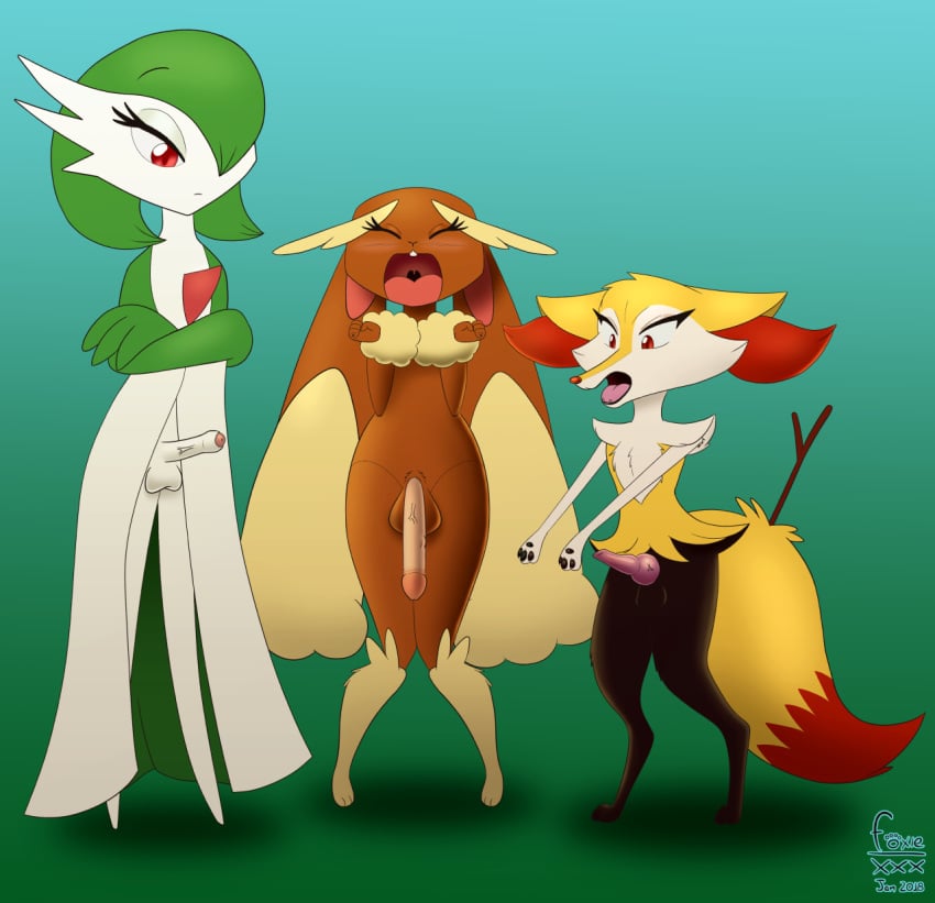 anthro braixen dickgirl foxyxxx futa_only futanari gardevoir intersex knot lopunny nintendo pokémon_(species) pokemon pokemon_(species) video_games