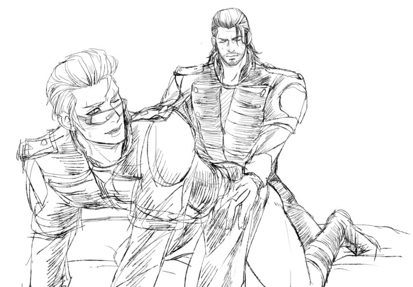 2boys anal beard bottomless final_fantasy final_fantasy_xv gay gladiolus_amicitia glasses ignis_scientia male male/male male_only multiple_boys penetration scar sex thrusting yaoi