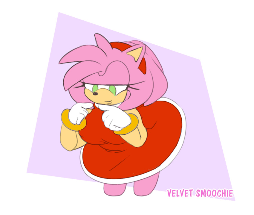 1girls amy_rose animated big_breasts bracelet breasts dress female female_focus female_only gloves green_eyes hairband hedgehog hedgehog_humanoid large_breasts pink_fur pink_hair sega sonic_(series) sonic_the_hedgehog_(series) thick_thighs thighs velvetsmoochie