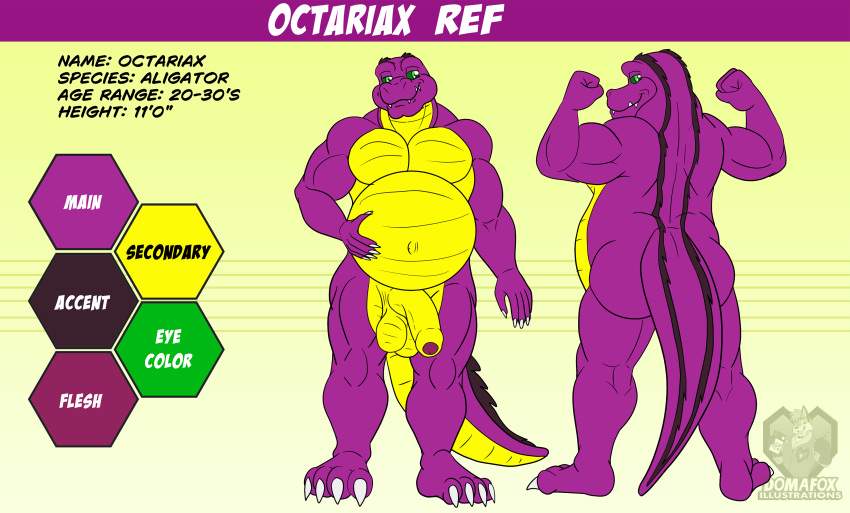 absurd_res alligator alligatorid crocodilian domafox foreskin genitals hi_res model_sheet nude penis reptile scalie