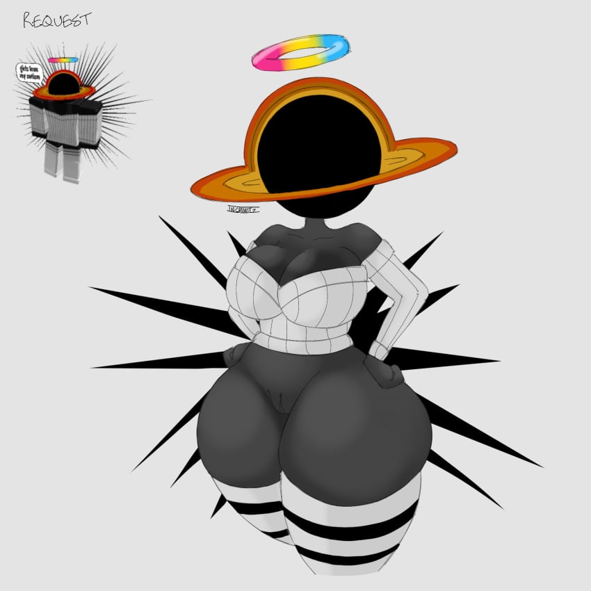 1girls commission incrimit7 partially_nude roblox roblox_avatar self_upload tagme