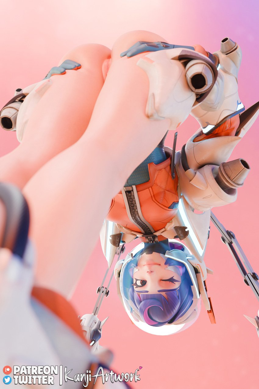 3d anus ass bent_over cute cute_face eye_contact juno_(overwatch) kanjiartwork kanjihentai looking_at_viewer overwatch overwatch_2 pussy pussy_peek spread_ass spread_butt spreading winking winking_at_viewer winking_eye