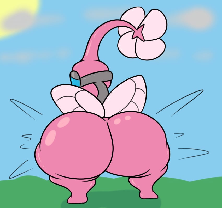 ass_focus breastless female female_only gaze_(artist) huge_ass nintendo nude pikmin pikmin_(species) pikmin_3 shortstack winged_pikmin