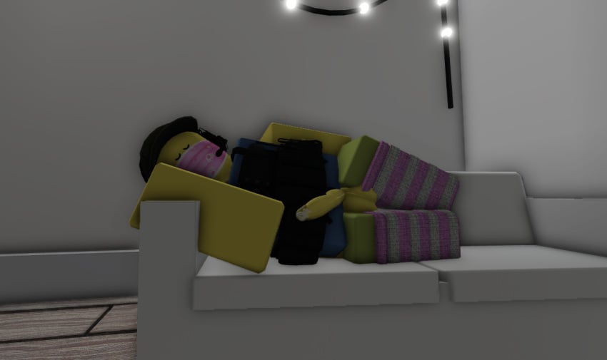 1boy 3d artist_request couch cum cum_drip cum_leaking cum_leaking_out_of_penis dick_out dummies_vs_noobs femboy femboysub male noob penis roblox roblox_game robloxian sleeping solo source_request tagme yellow_skin