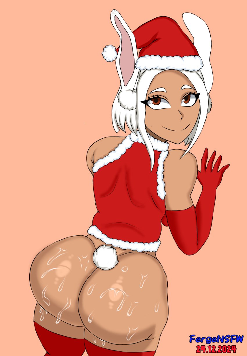 1girls 2024 anime big_ass boku_no_hero_academia bunny_girl christmas december fat_ass ferge ferge-nsfw huge_ass mirko miruko my_hero_academia rumi_usagiyama sweat