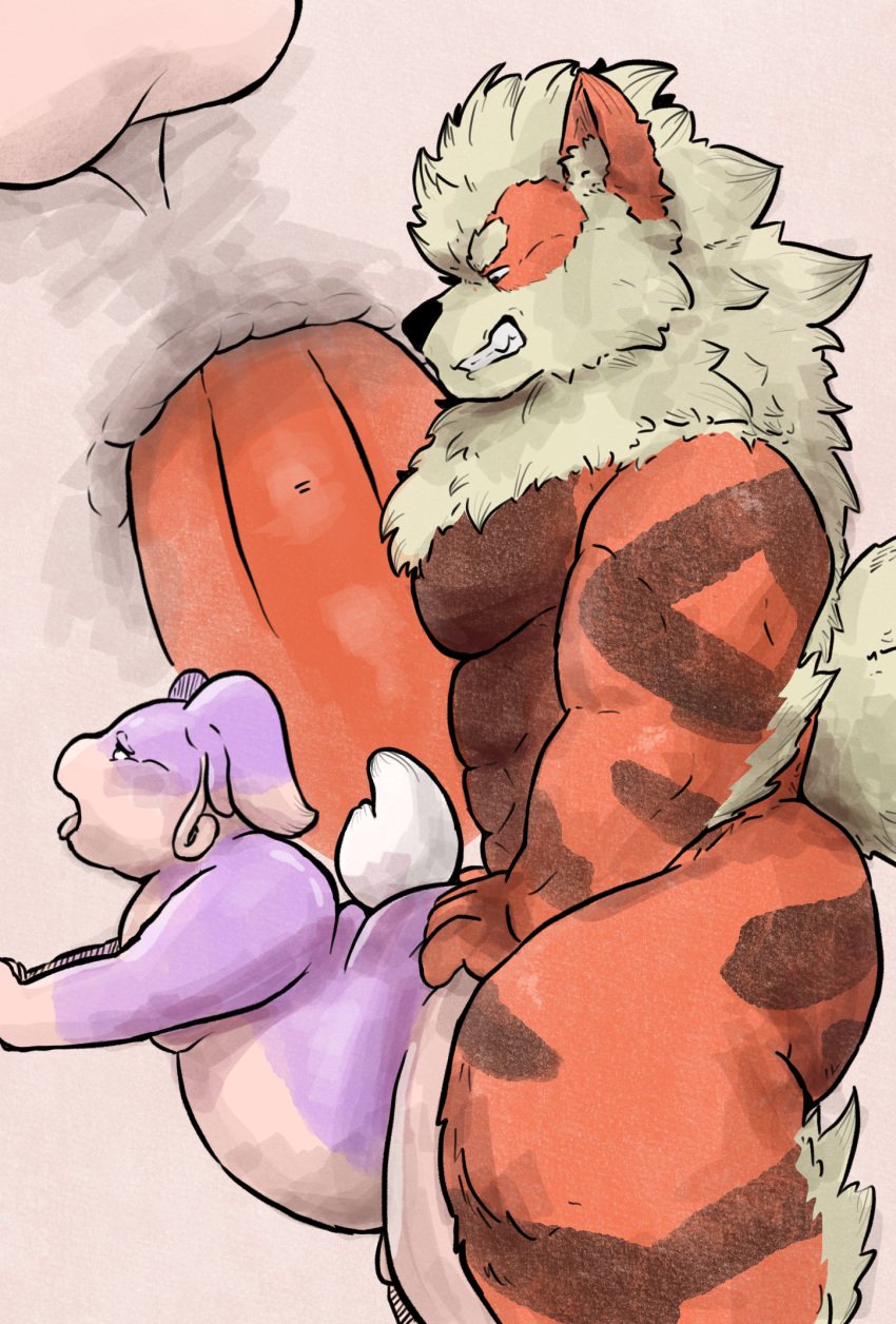 anal anal_sex arcanine ass audino belly big_butt canid canine close-up doggy_style dominant duo from_behind_position generation_1_pokemon generation_5_pokemon hi_res male male/male mamayong_(artist) mammal nintendo pecs penetration pokemon pokemon_(species) rough_sex sex shiny_pokemon size_difference slightly_chubby slightly_chubby_male tongue