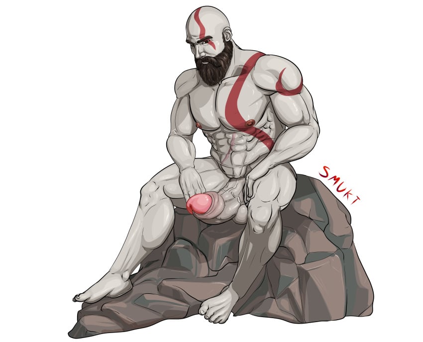 athletic athletic_male bald bara beard completely_naked completely_naked_male completely_nude completely_nude_male daddy dilf gay god_of_war kratos male_focus male_only mature_male muscle muscular muscular_male naked naked_male nude nude_male red_markings smukt solo_male white_skin