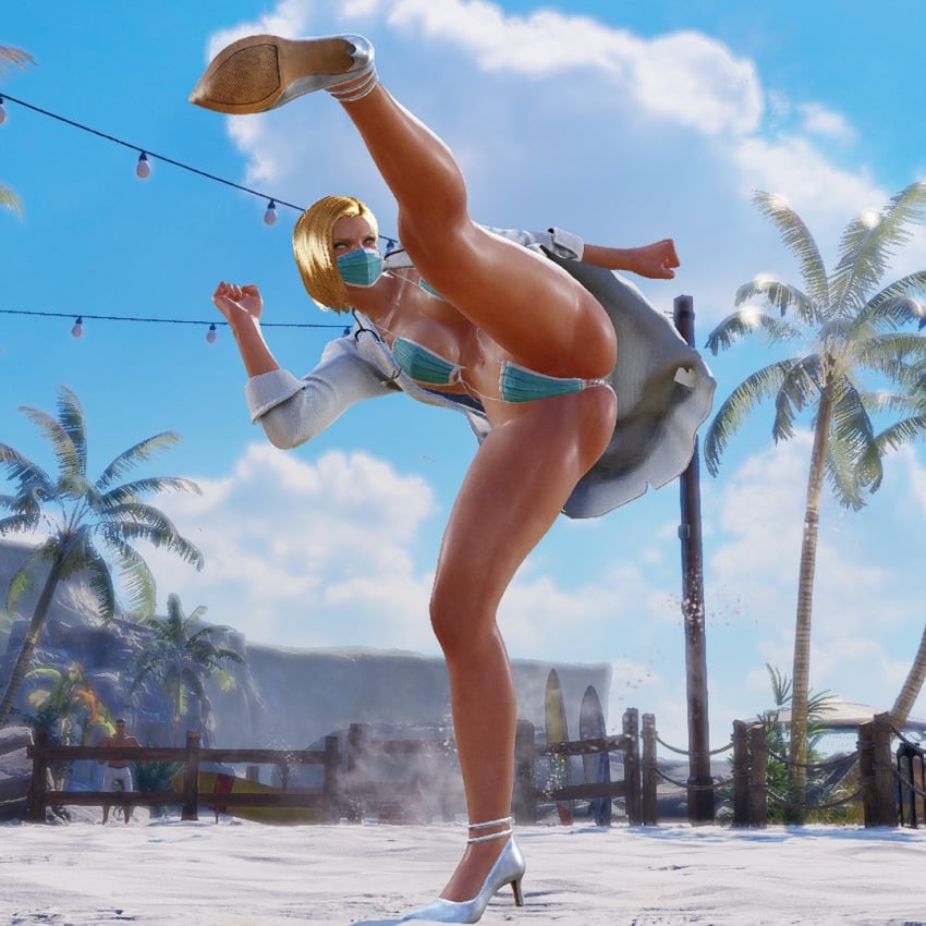 big_ass big_breasts blonde_hair covid-19_pandemic female female_only milf nina_williams panties tekken tekken_8 thick_thighs