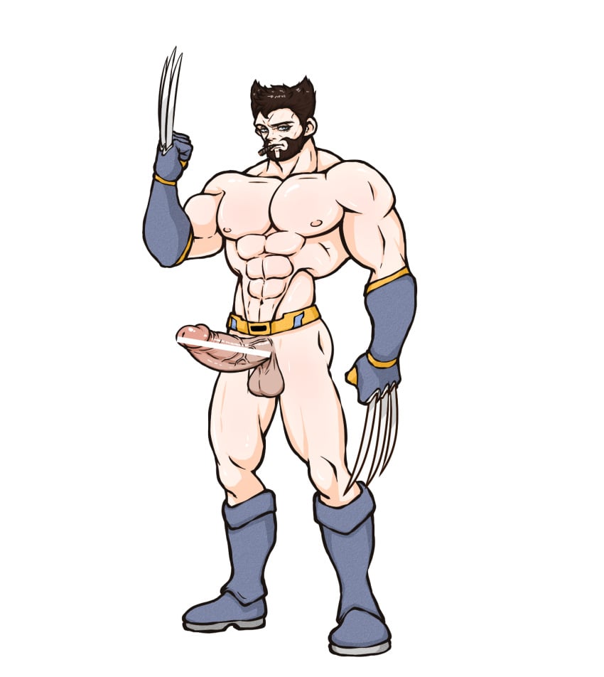 bara gay hugh_jackman logan_(x-men) male marvel marvel_cinematic_universe marvel_comics muscular muscular_male penis