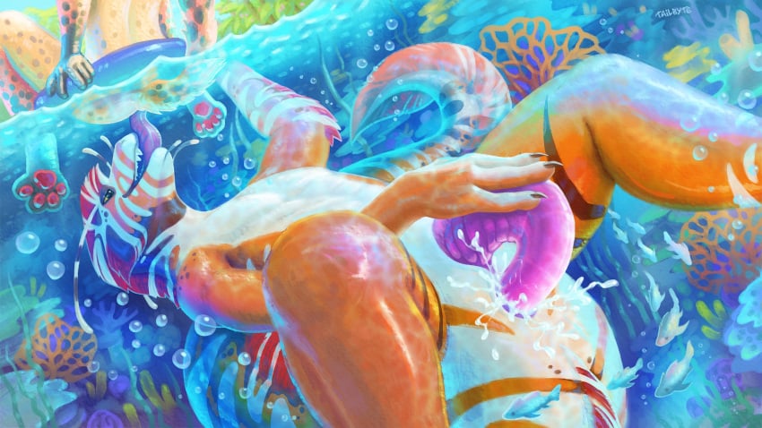 16:9 absurd_res anal anal_sex animal_genitalia anthozoan anthro anus ass autopenetration bodily_fluids bubble cheetah cnidarian coral coral_reef cum cum_in_ass cum_in_own_ass cum_in_self cum_inside detailed detailed_background digital_media_(artwork) digital_painting_(artwork) duo eel ejaculation erection felid feline fish genital_fluids genitals hi_res licking long_penis lunix male male/male mammal marine markings masturbation nude oral orange_body pawpads paws penetration penis piercing plant precum prehensile_penis rimming sex shaded signature smile spots spotted_body striped_body stripes surprise_sex swimming tail tailbyte taily_(tailbyte) thick_tail tongue tongue_out underwater unusual_anatomy unusual_genitalia unusual_penis water widescreen yellow_eyes