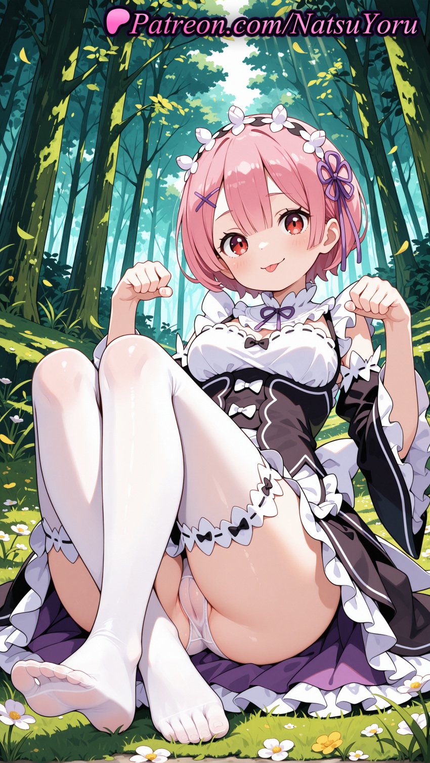 1girls 2025 ai ai_assisted ai_generated anime anime_style apron asian ass bangs black_dress black_ribbon black_sleeves blush bow breasts bust busty cameltoe clothing crossed_legs day detached_sleeves dress feet female female_focus female_only flower flowers foot_fetish forest frilled_dress frilled_sleeves frills full_body grass hair_clips hair_flower hair_ornament hair_ribbon hairband hands_up hentai hi_res high_quality high_resolution highres juicy_butt knees_up legs legwear long_sleeves looking_at_viewer maid maid_headdress maid_uniform medium_breasts natsuyoru nature no_shoes on_ground oshiri outdoors panties pantsu pantyshot patreon paw_pose pink_hair purple_ribbon ram_(re:zero) re:zero_kara_hajimeru_isekai_seikatsu red_eyes ribbon ribbon-trimmed_legwear ribbon_trim roswaal_mansion_maid_uniform see-through short_hair sitting small_breasts smile soles solo solo_female stable_diffusion thighhighs thighs toes tongue tongue_out tree underwear voluptuous voluptuous_female white_apron white_flower white_legwear white_panties white_thighhighs wide_sleeves x_hair_ornament