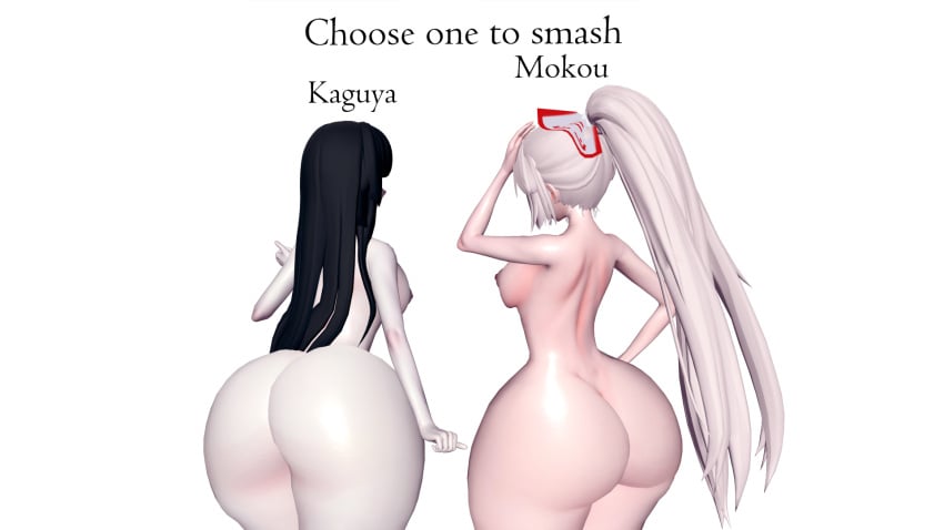 2girls 3d ass ass_chart ass_comparison ass_focus big_ass big_butt black_hair bottom_heavy bubble_butt caked_up completely_nude completely_nude_female dat_ass dumptruck_ass fat_ass female female_only fujiwara_no_mokou huge_ass huge_butt hugeassfan kaguya_houraisan koikatsu large_ass light-skinned_female light_skin long_hair medium_breasts multiple_girls naked naked_female nude nude_female ponytail ribbon round_ass shiny_ass shiny_skin sideboob text thick_ass touhou white_background white_hair wide_hips