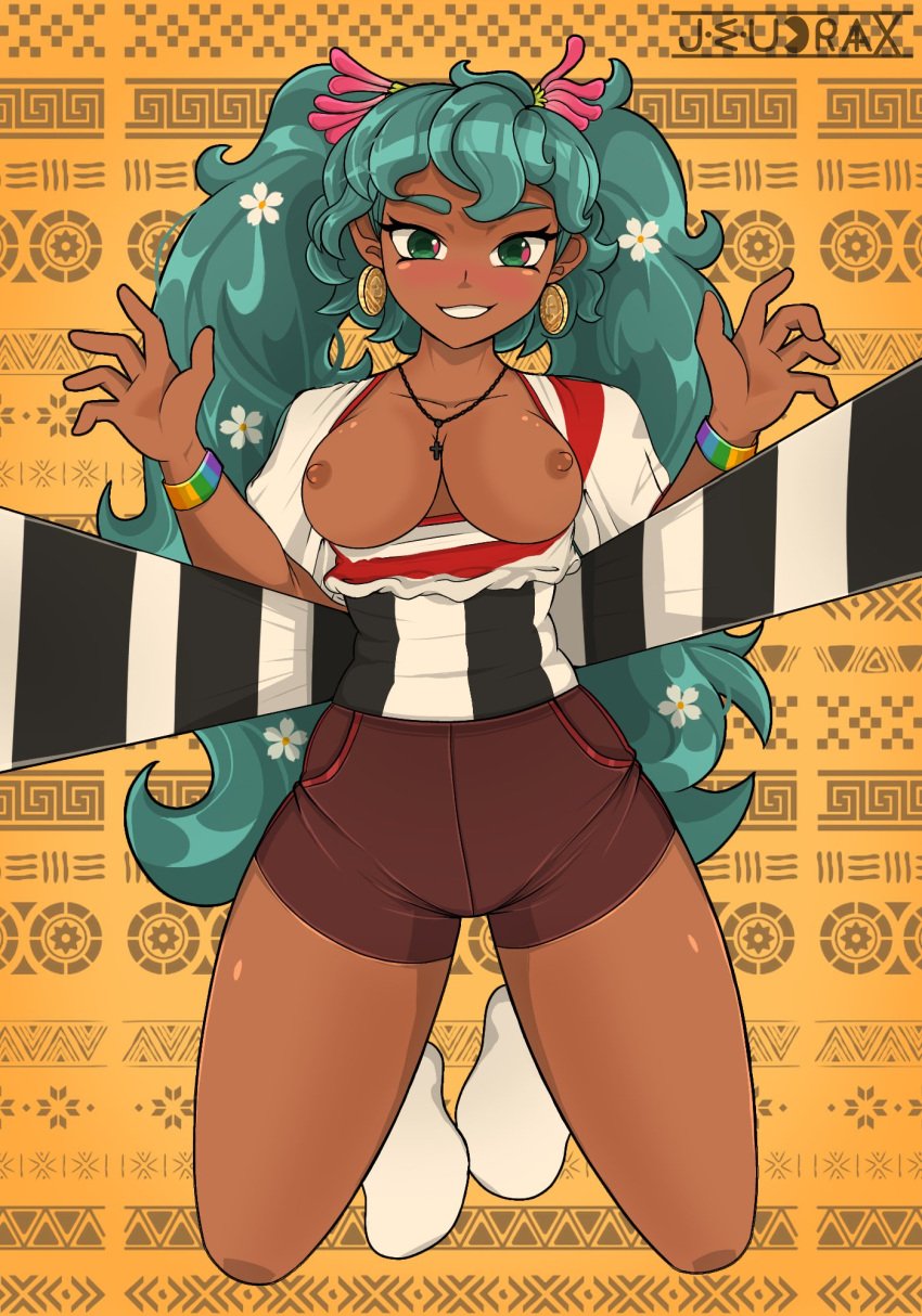 1girl 2d alternate_version_available federacion_peruana_del_futbol green_eyes hatsune_miku latin_american_hatsune_miku_(meme) peruvian_female peruvian_miku sfw_version_available vocaloid