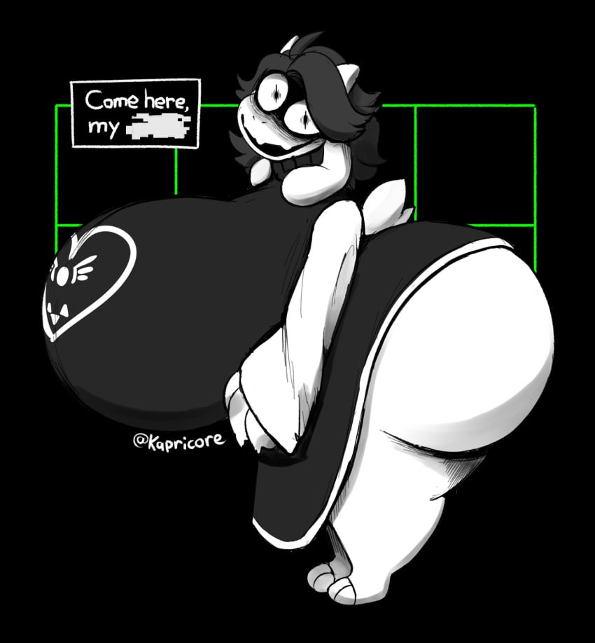 1girls anthro ass black_hair breasts chilledgoats english_text female female_focus female_only furry goat hips hyper_ass hyper_breasts kapricore large_ass large_breasts milf mother mother text thick_thighs thighs toriel undertale undertale_(series) white_fur wide_hips