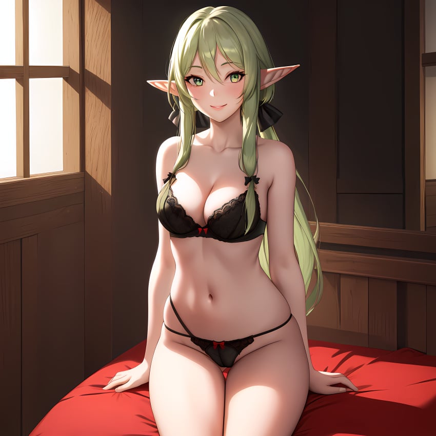 1girls ai_generated elf fantasy female female_only goblin_slayer high_elf high_elf_archer_(goblin_slayer) solo