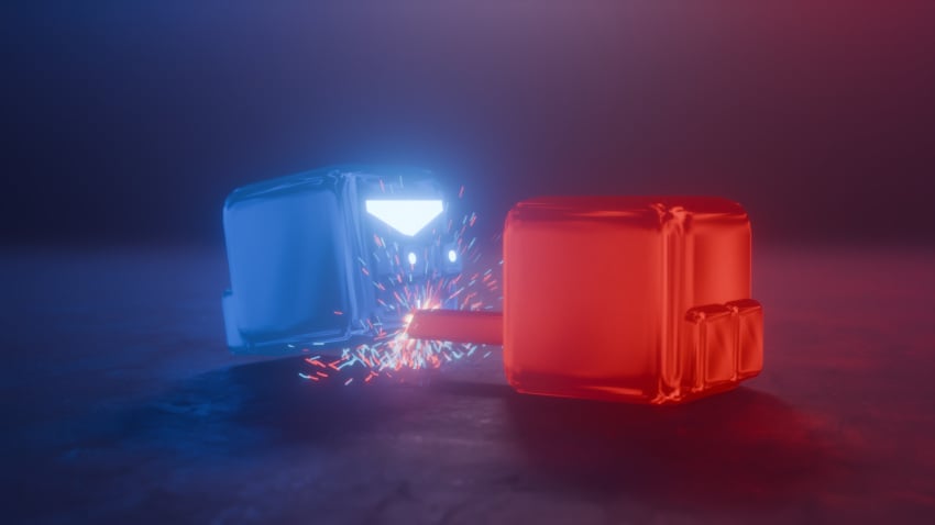 3d 3d_(artwork) beat_saber big_ass block cubic_body cubic_breasts glowing glowing_boobs penis pussy red_cock video_games